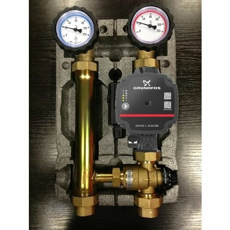 Pumpengruppe Für Fußbodenheizung 1" Mit Grundfos Alpha Pumpe 25/60 1 Pumpengruppe Für Fußbodenheizung 1" Mit Grundfos Alpha Pumpe 25/60